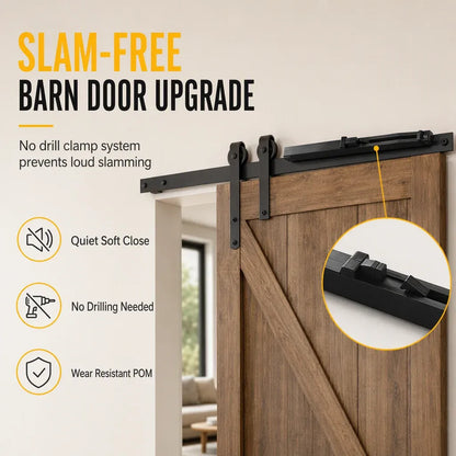 ⏰Limited Stock 50% OFF - 🚪🔇 Sliding Barn Door Soft Close Mechanism POM Material Track Buffer Damper Kit with No-Drill Installation