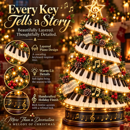 🎹✨Where Music Meets Christmas Magic – Glowing Piano Tree