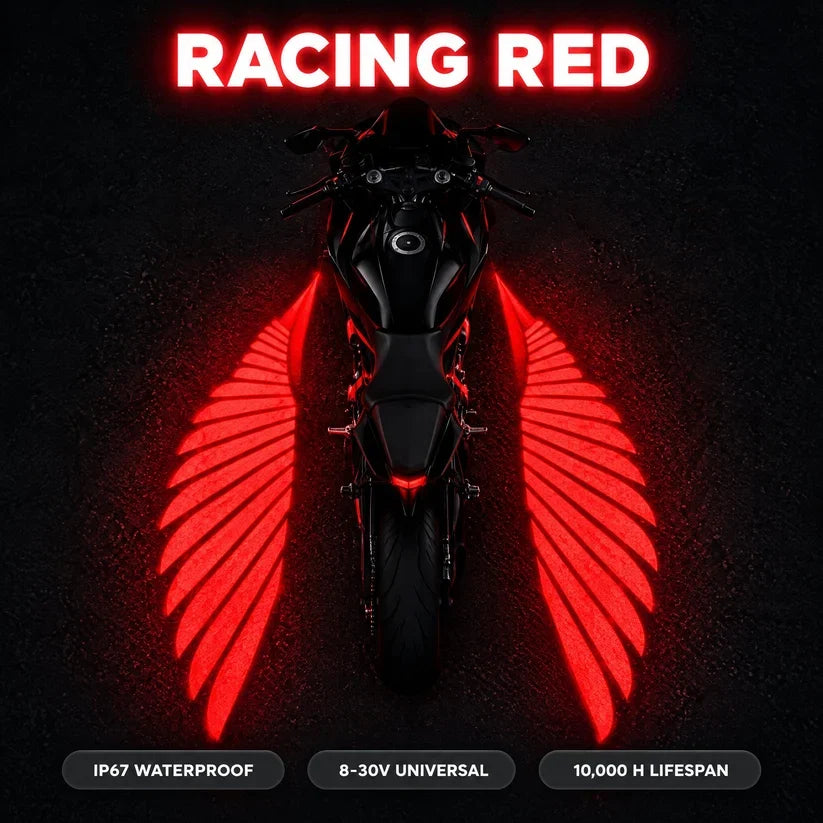 🏍️ IP67 Waterproof & Dustproof Angel Wing Motorcycle LED Projector Lights (1 Pair)