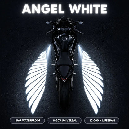 🏍️ IP67 Waterproof & Dustproof Angel Wing Motorcycle LED Projector Lights (1 Pair)