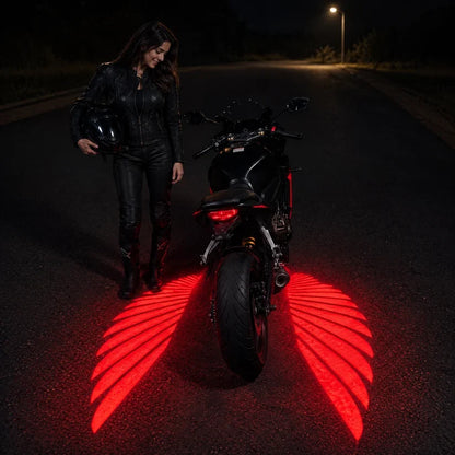 🏍️ IP67 Waterproof & Dustproof Angel Wing Motorcycle LED Projector Lights (1 Pair)