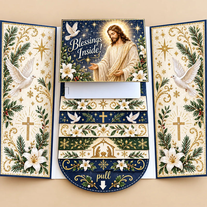 Jesus Blessing Christian Christmas gift card booklet
