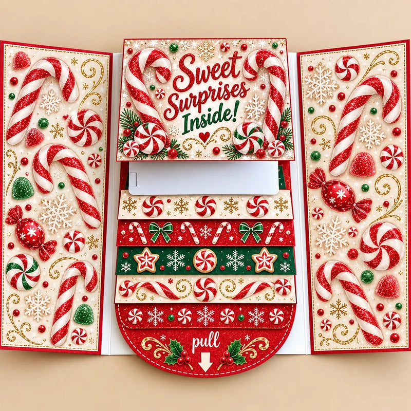 Candy Cane Christmas gift card booklet
