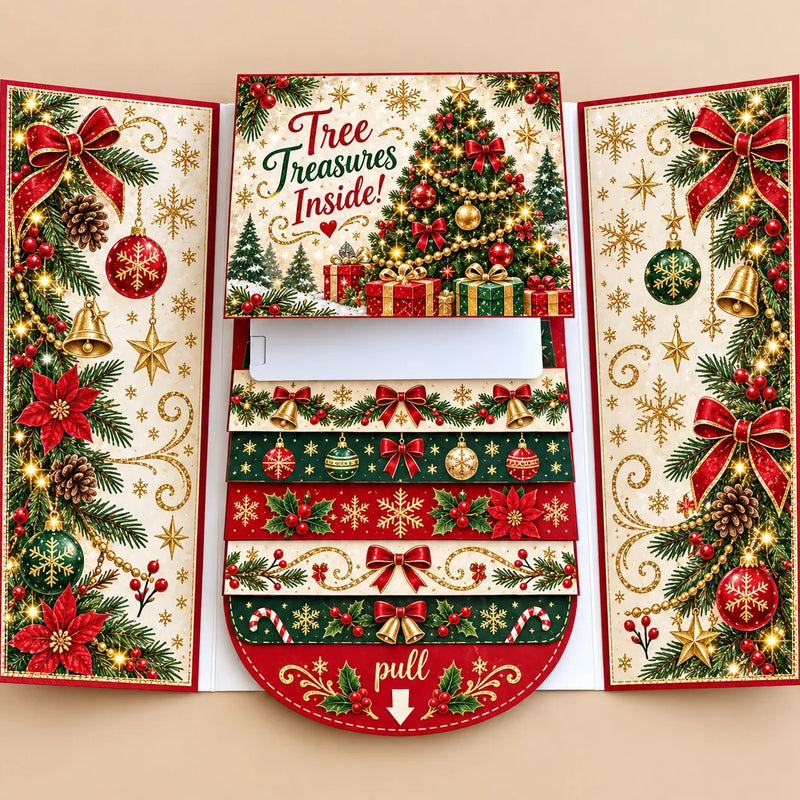 Christmas Tree waterfall gift card booklet