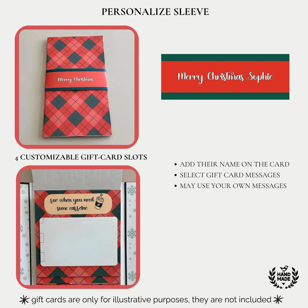 Christmas booklet personalized sleeve and gift card slots