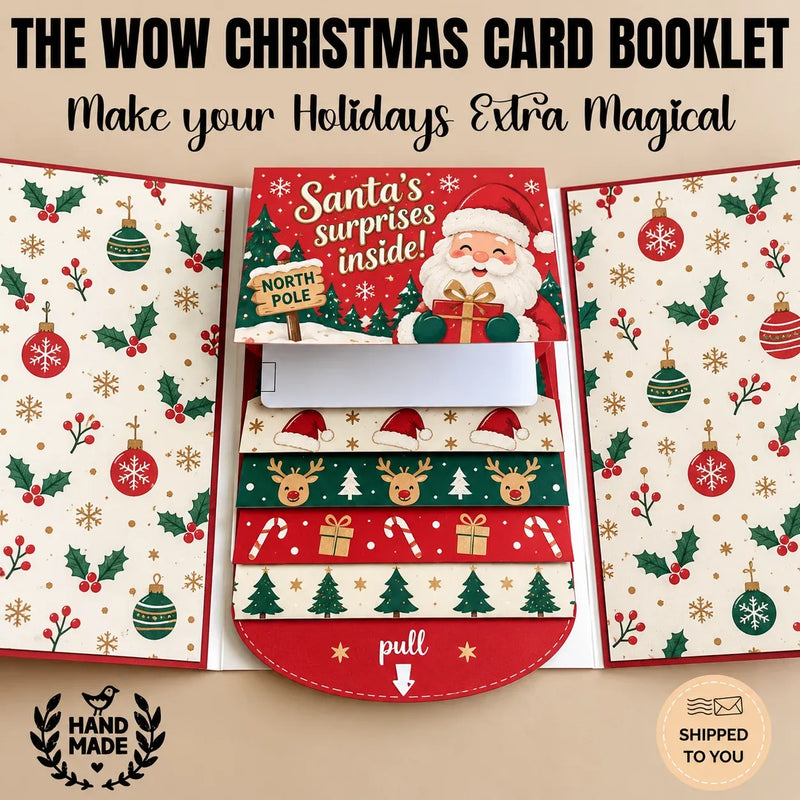 Santa Christmas gift card booklet