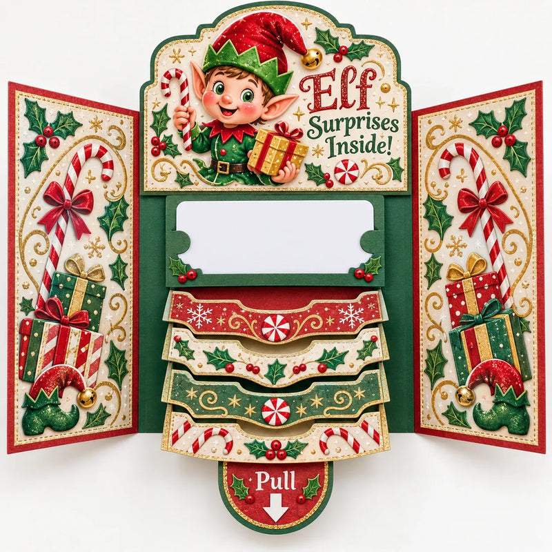 Christmas Elf Surprise waterfall booklet