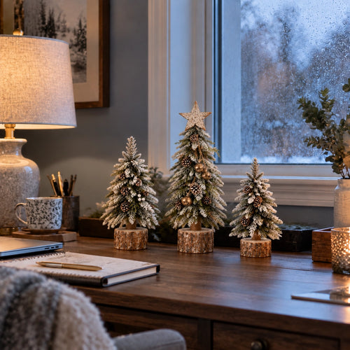 Snow-Kissed Tabletop Christmas Tree Set