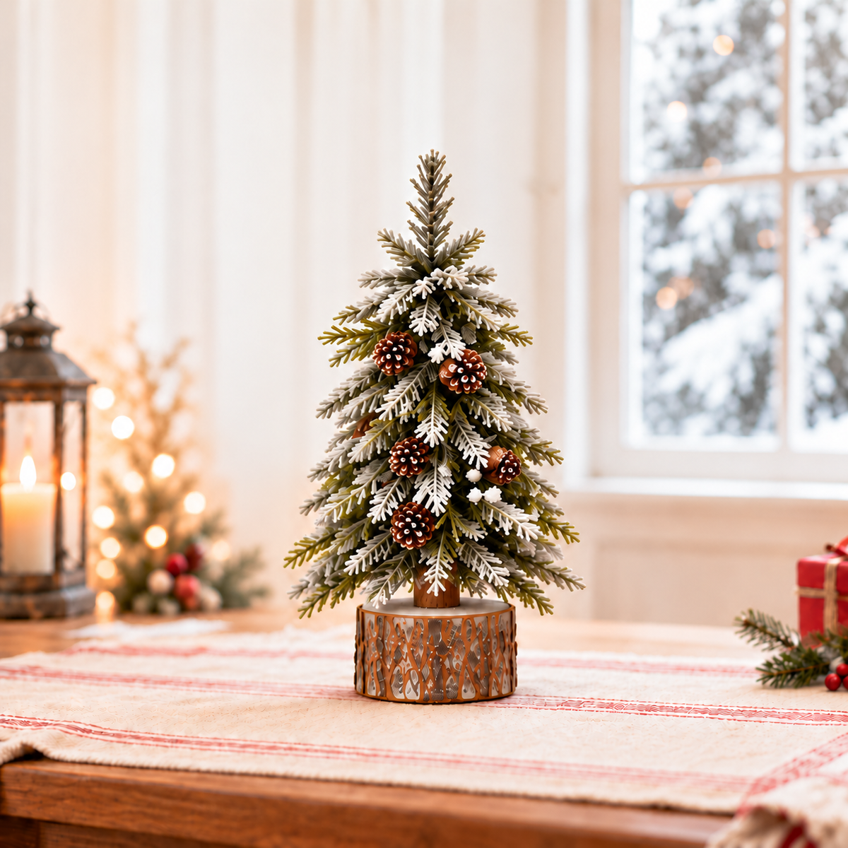 Snow-Kissed Tabletop Christmas Tree Set