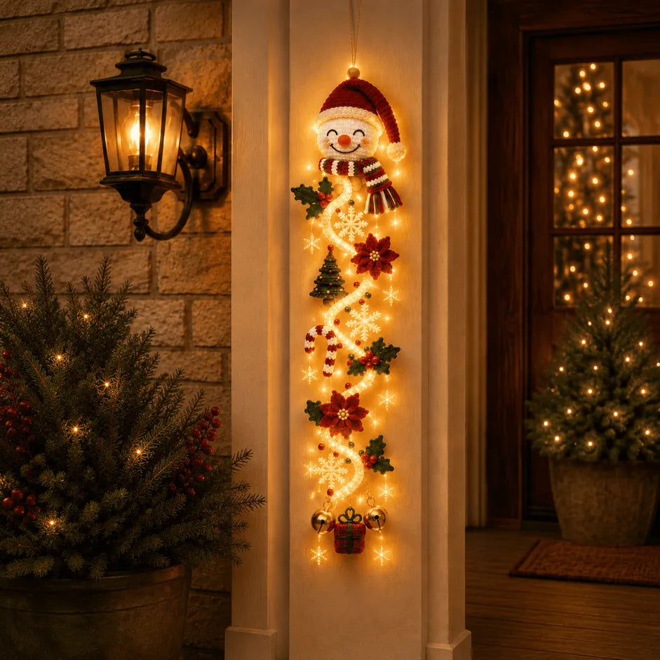 ⏳ Last Day 48% OFF  🎄Glowing Christmas Door Hanger | 6 Festive Lighted Designs with Warm Glow, Dimensional Details & Space-Saving Vertical Décor ✨