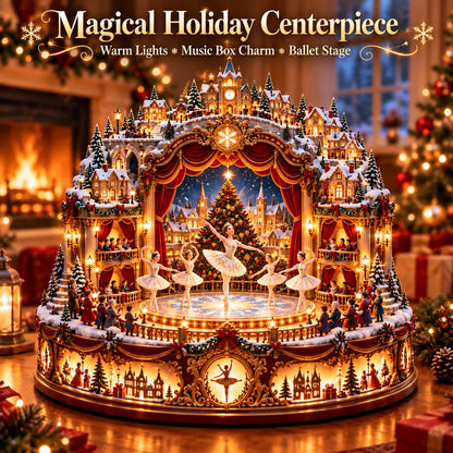 🧑‍🩰 Christmas Eve Ballet Theater™ – Magical Lighted Winter Village Centerpiece