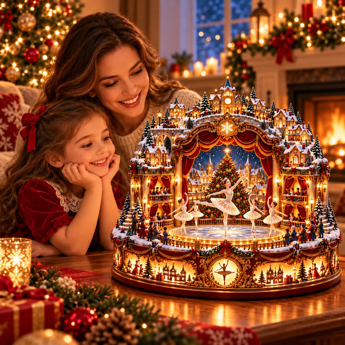 🧑‍🩰 Christmas Eve Ballet Theater™ – Magical Lighted Winter Village Centerpiece
