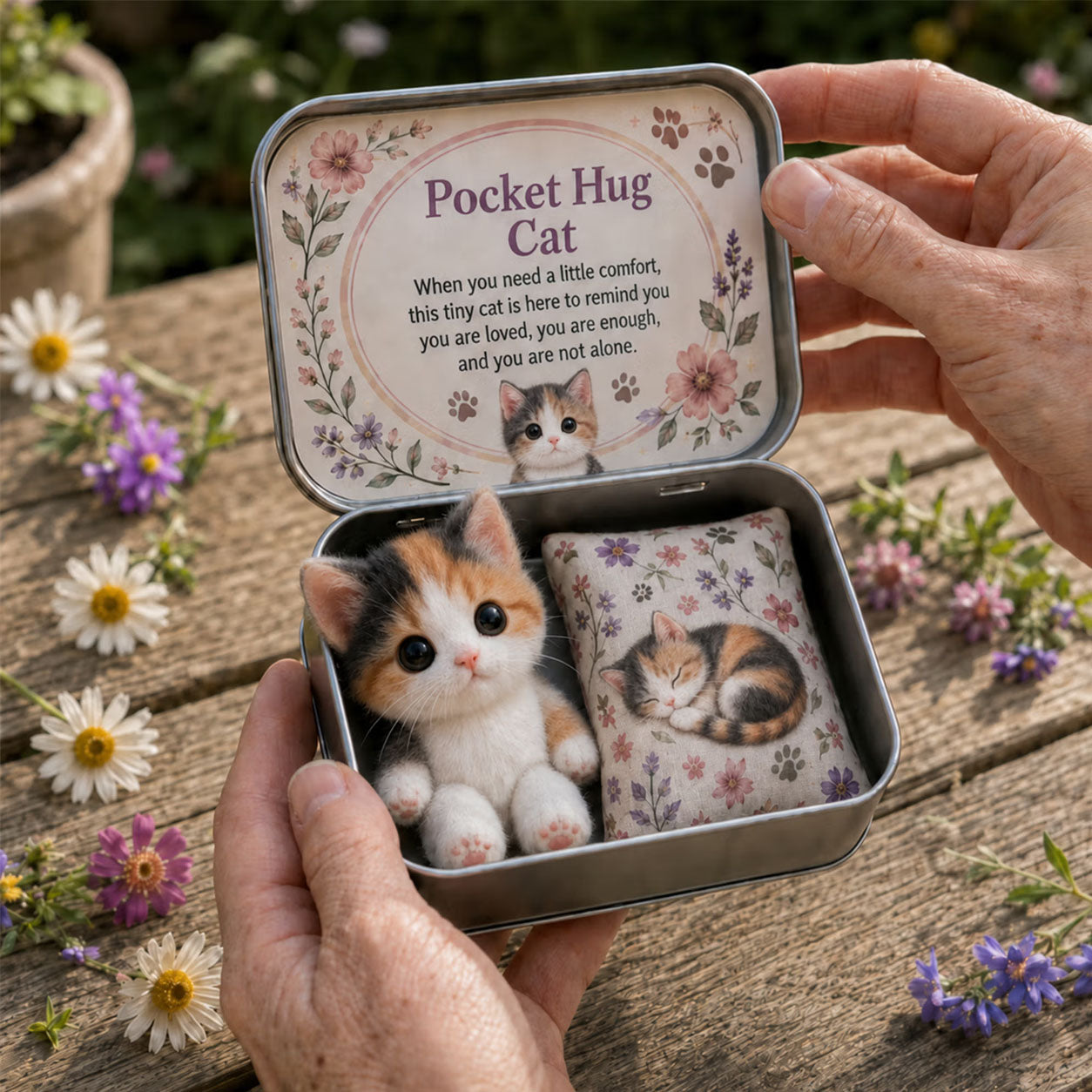 🔥Last Day Buy 3 Get 1 Free - Pocket Hug Plush Keepsake Tin, Mini Portable Comfort Pocket Plush Toy