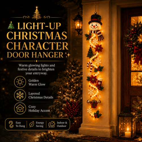 🎄 Christmas Magic Glowing Door Hanger – Light Up Your Door for the Holidays
