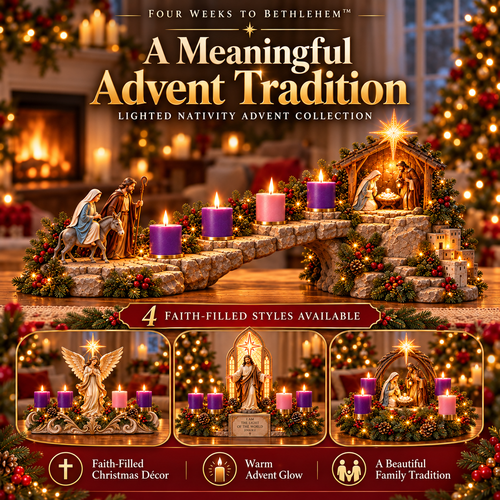 ⏰ LAST DAY 50% OFF-✝️Four Weeks to Bethlehem™ | Lighted Nativity Advent Collection 🕯️