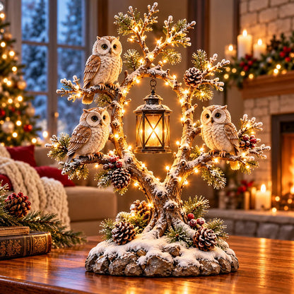 🔥 LAST DAY 50% OFF 🔥🦉✨ Guardians of the Winter Night — Glowing Owl Woodland Lantern