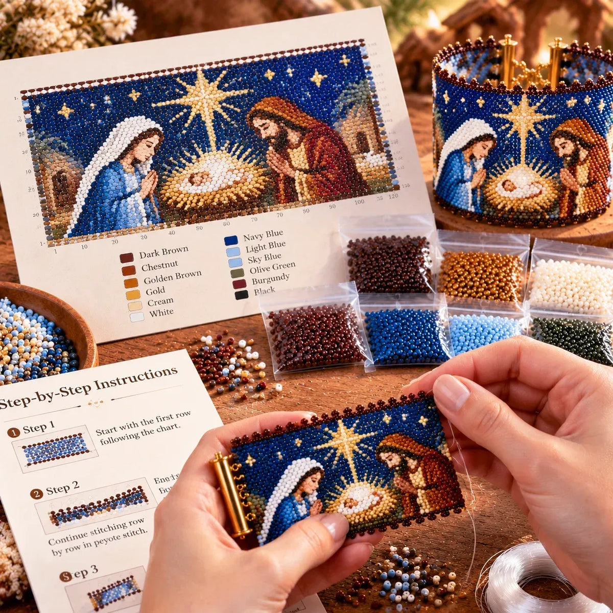 ⭐ Bethlehem's Sacred Light DIY Beaded Cuff Kit