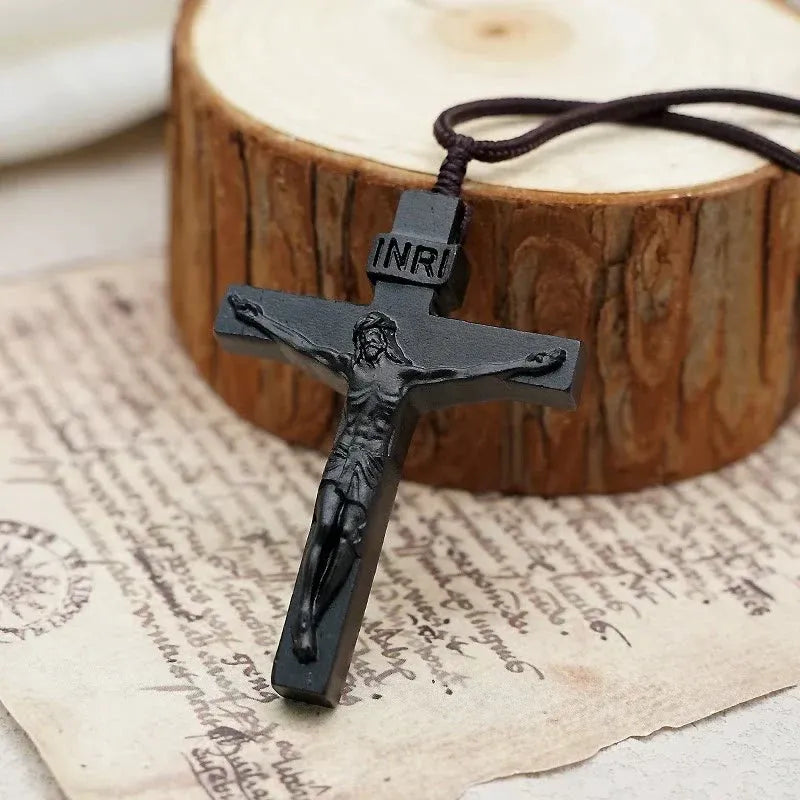 ✝️ Jesus Crucifix Wooden Necklace – A Timeless Symbol of Faith, Love & Devotion
