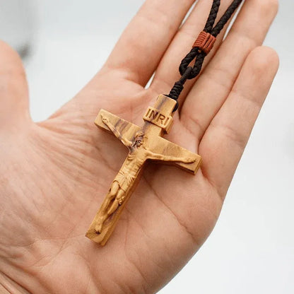 ✝️ Jesus Crucifix Wooden Necklace – A Timeless Symbol of Faith, Love & Devotion