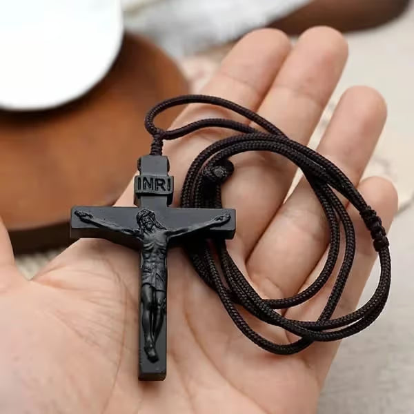 ✝️ Jesus Crucifix Wooden Necklace – A Timeless Symbol of Faith, Love & Devotion