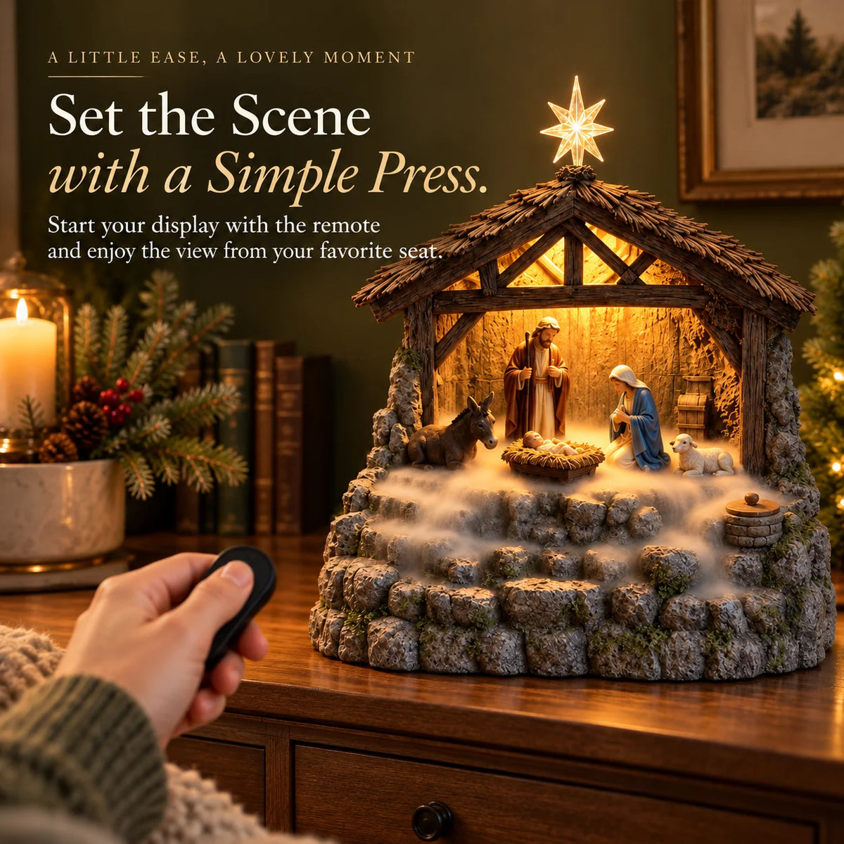 ✨ Bethlehem Glow – Lighted Nativity Mist Diffuser
