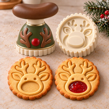 Christmas Jam Cookie Press – Festive Character Handles & Embossed Designs