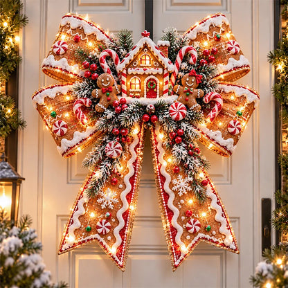 🎀🎄 Christmas Magic Bow Door Hangers – Oversized Light-Up Holiday Bows in 6 Festive Styles
