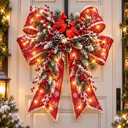 🎀🎄 Christmas Magic Bow Door Hangers – Oversized Light-Up Holiday Bows in 6 Festive Styles