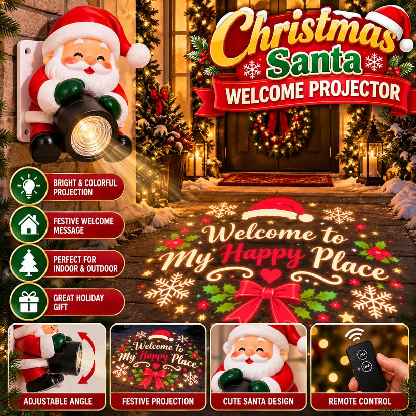 🎅 Santa’s Magical Welcome Projector – Light Up Your Christmas Doorway ✨