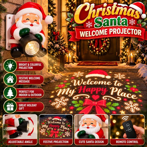 🎅 Santa’s Magical Welcome Projector – Light Up Your Christmas Doorway ✨