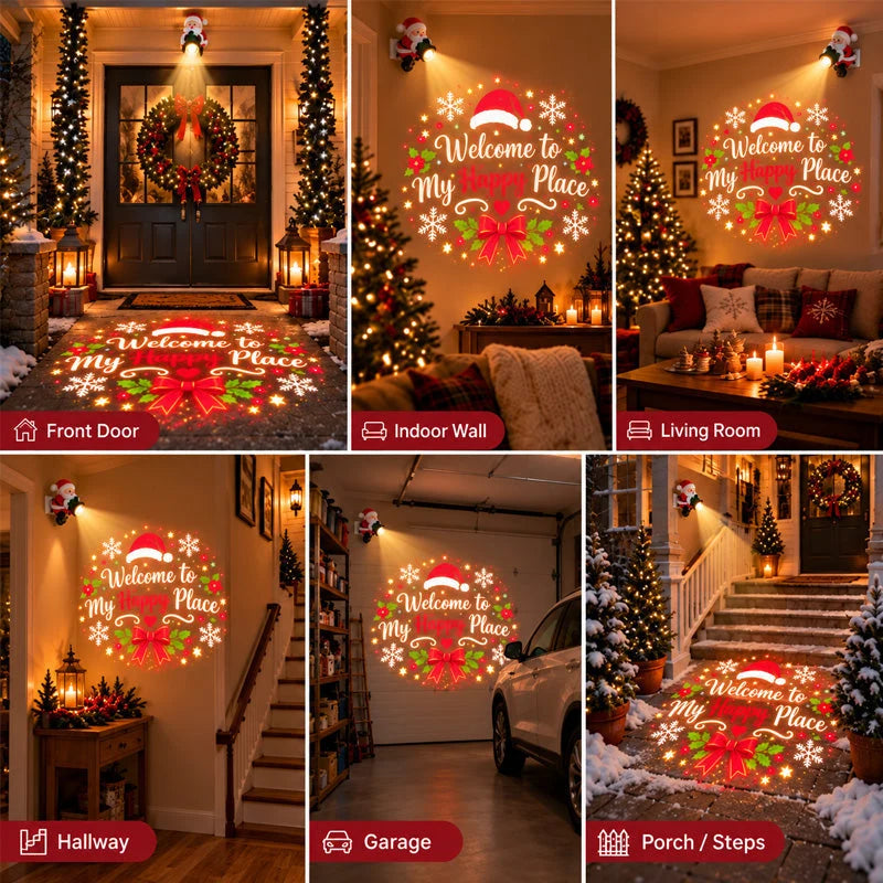 🎅 Santa’s Magical Welcome Projector – Light Up Your Christmas Doorway ✨