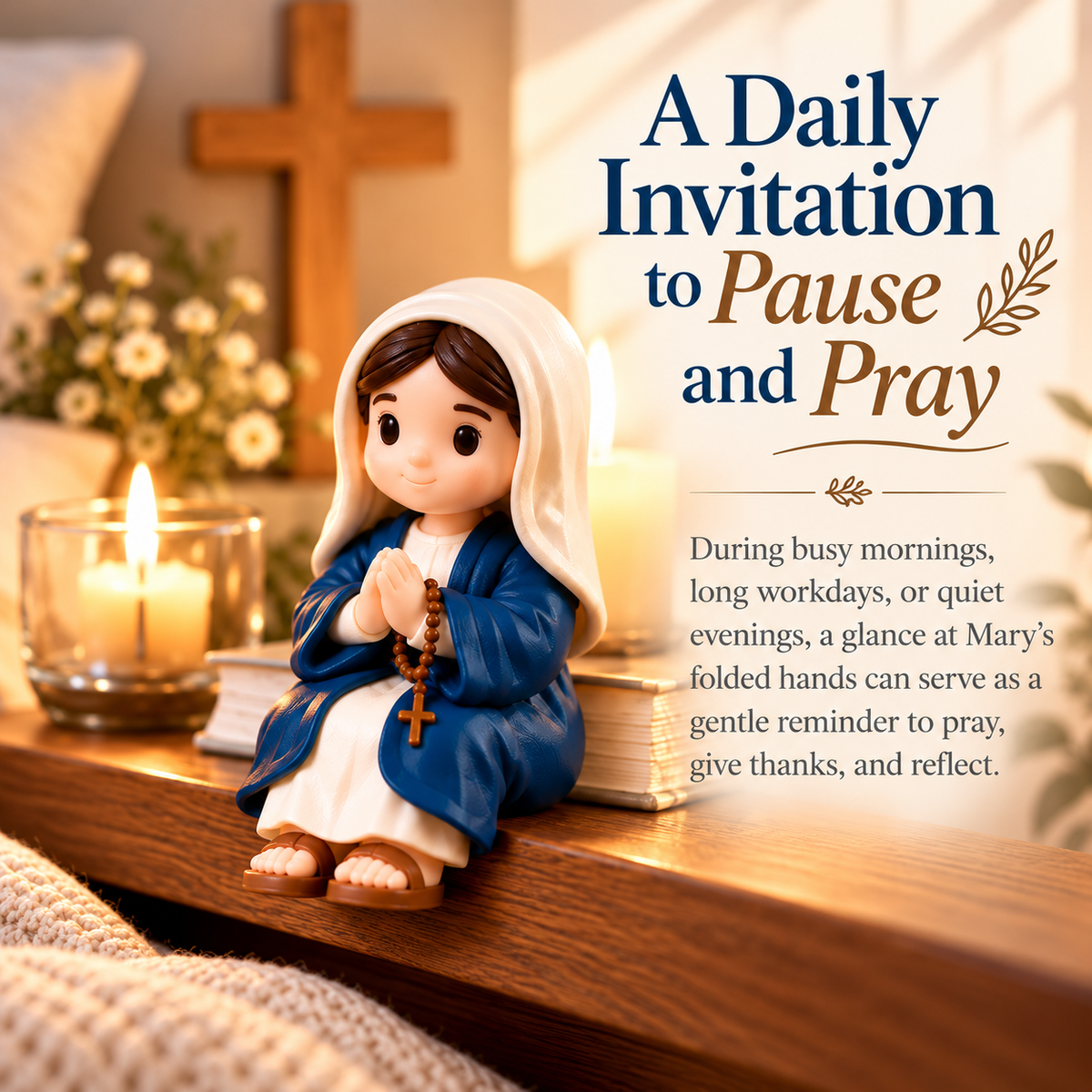 🙏 A Little Reminder To Pause & Pray ❤️ Mary & Jesus Faith Figurines