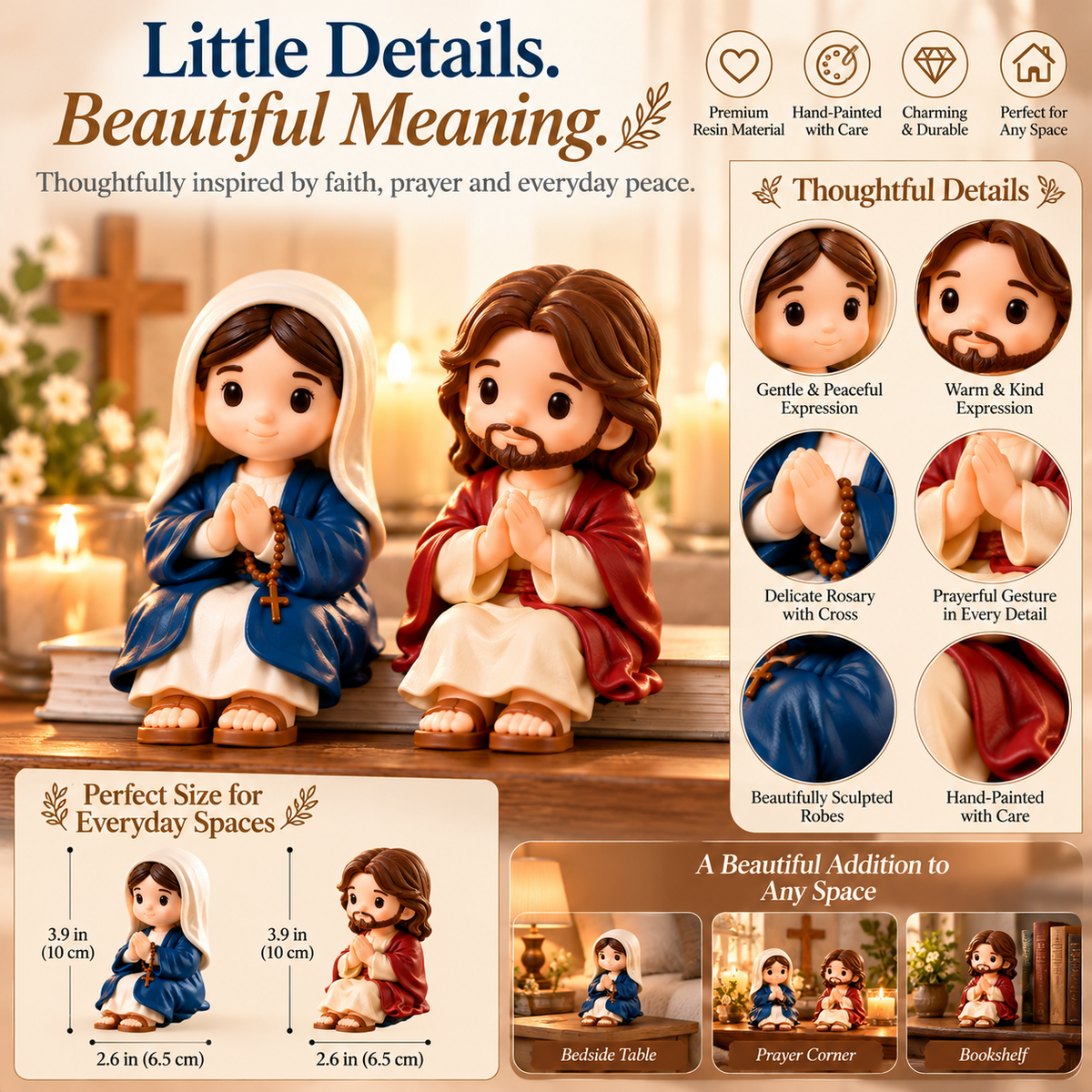 🙏 A Little Reminder To Pause & Pray ❤️ Mary & Jesus Faith Figurines