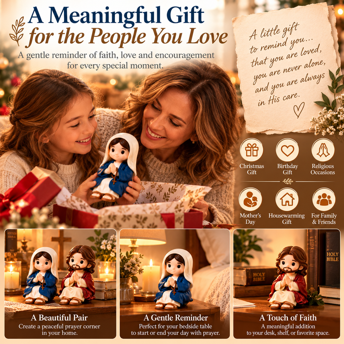 🙏 A Little Reminder To Pause & Pray ❤️ Mary & Jesus Faith Figurines