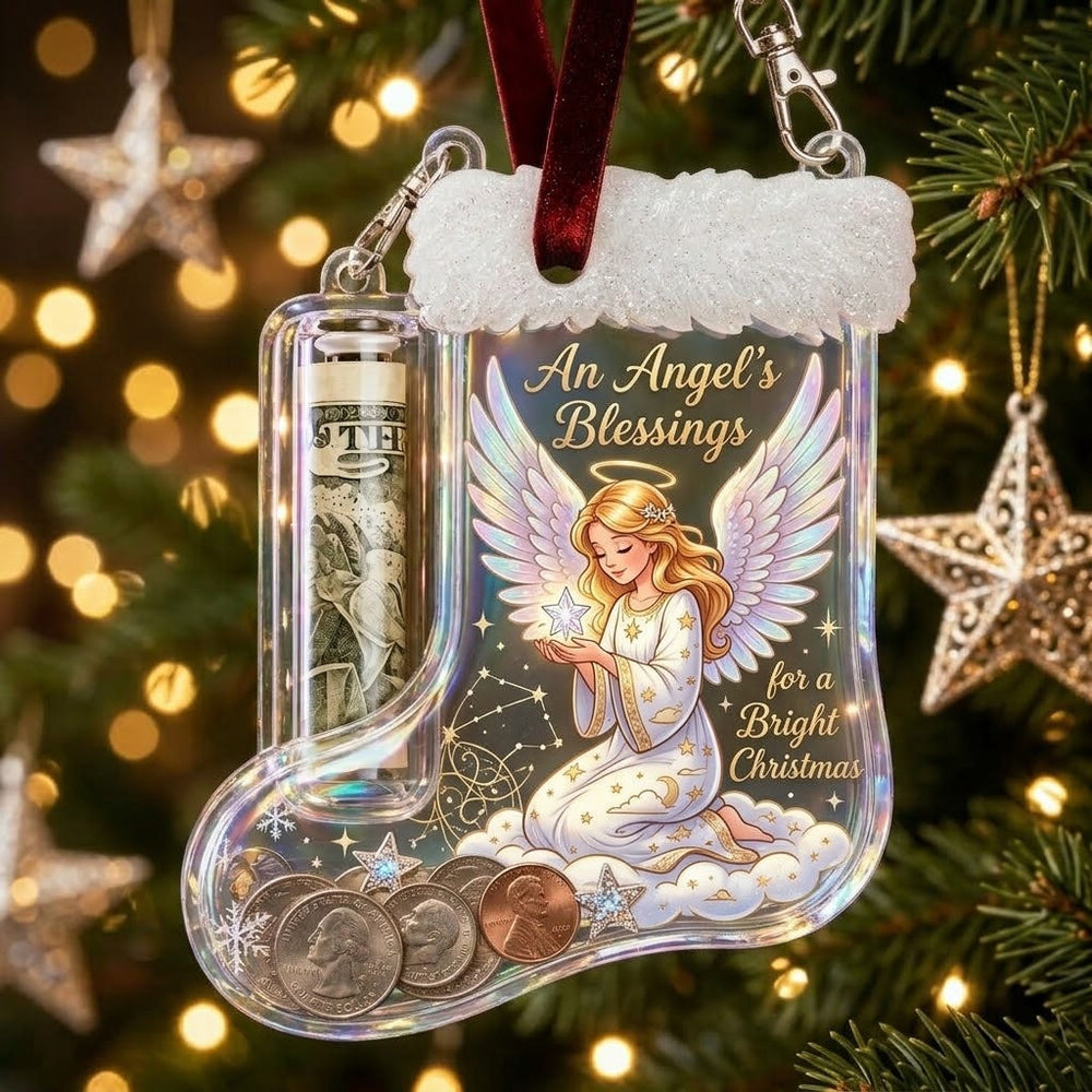 Angel Christmas Stocking Money Holder Ornament