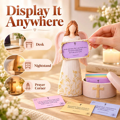 🙏✨Hand-Crafted Resin Angel Figurine with Color-Coded Bible Verse Cards & Storage Box 🕊️🎁(📦Buy 2 Free Shipping)