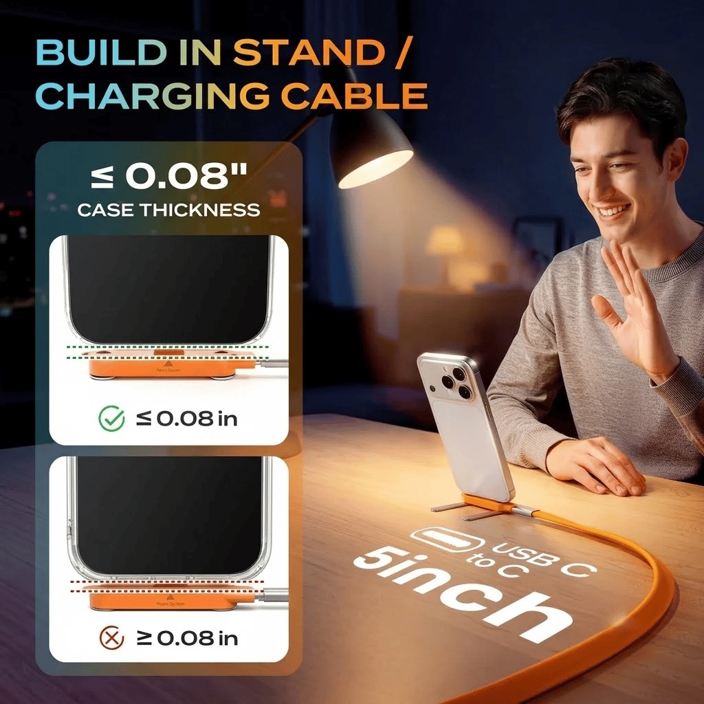 🔥Fast-Charging Cable with Detatchable Stand🔥