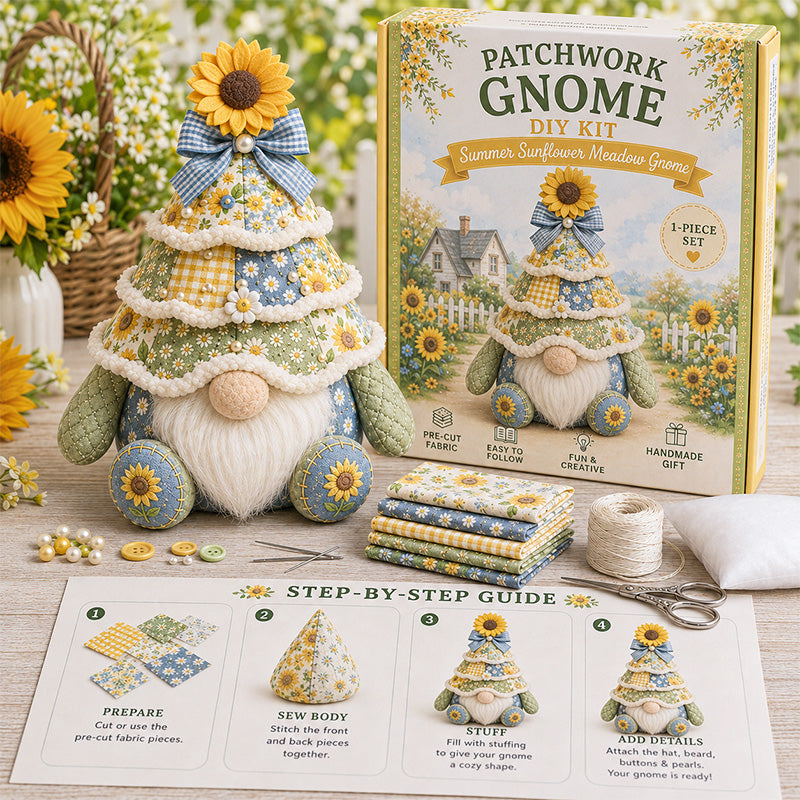 DIY Patchwork Christmas Tree Gnome Kit 🎄🧵