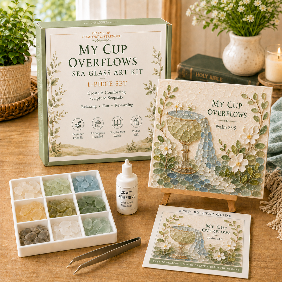 My Cup Overflows sea glass-style art kit