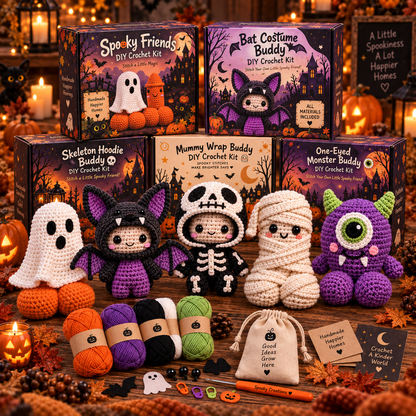 🎃🧶 Spooky Friends DIY Crochet Kit™