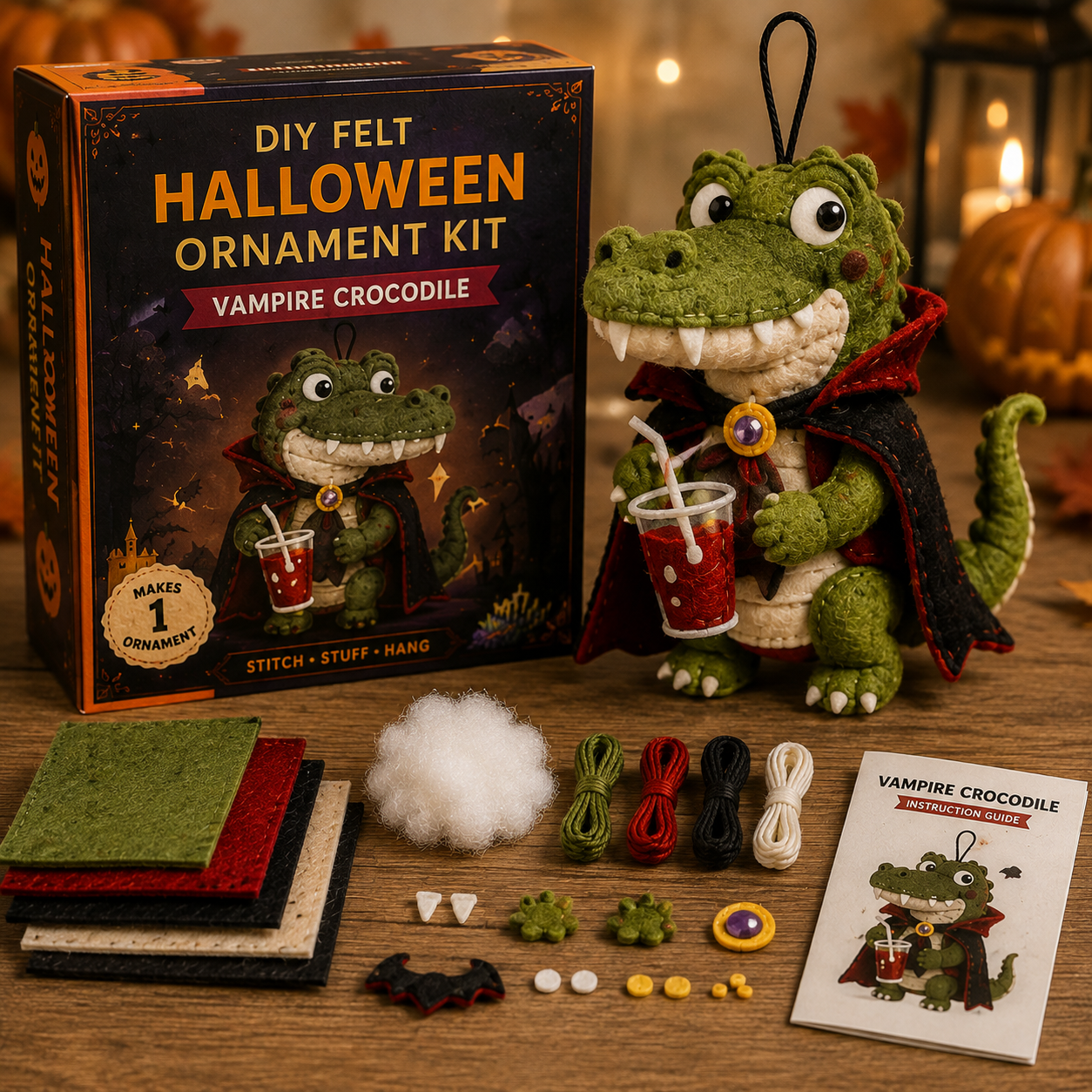 🎃🧵 Spooky Critters Halloween DIY Ornament Collection - BUY 3 GET 1 FREE（4 PCS）