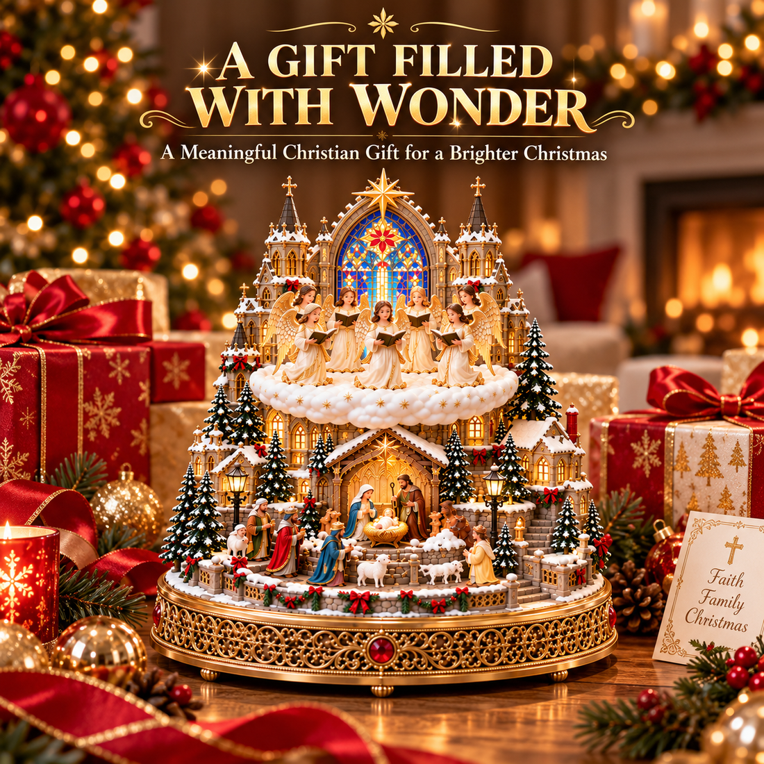 Heavenly Angel Choir Christmas Nativity village as a meaningful holiday gift