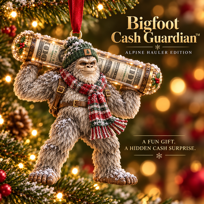 🔥Buy 3, Get 1 Free - 🎄👣 Bigfoot Cash Keeper™ – 15 Funny Christmas Cash Holder Ornaments 💵🎁