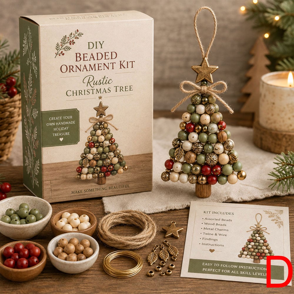 Finished DIY Christmas beaded ornament