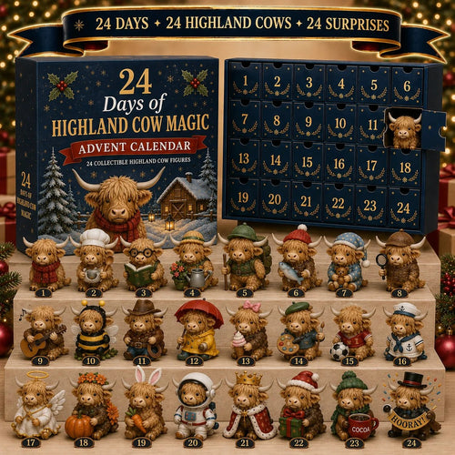 🐮 24 Days of Highland Cow Magic Advent Calendar – 24 Collectible Christmas Cow Surprises