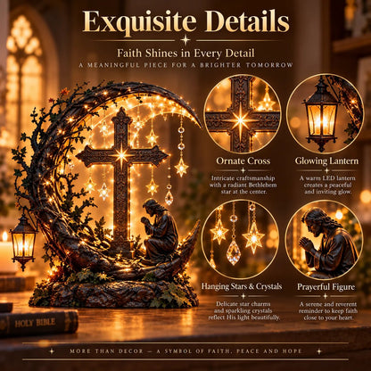 ✨✝️ Light of Faith™ Illuminated Cross Prayer Tabletop Decor