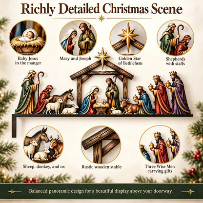 ✝ Nativity Scene Door Topper | Bring The Story Of Christmas Home