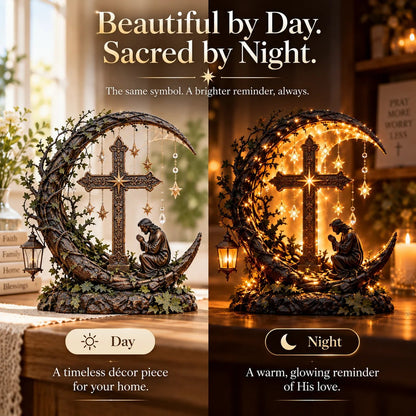 ✨✝️ Light of Faith™ Illuminated Cross Prayer Tabletop Decor