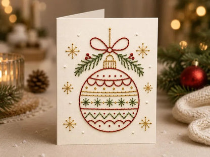 🌲 Christmas Hand Embroidery Card DIY Kit | Stitch Your Way Into the Christmas Spirit ✨ 🎁
