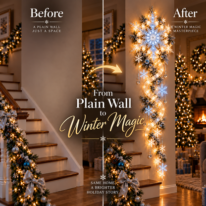 ❄️ Giant Snowflake Blizzard Trail™ Lighted Christmas Wall Decor
